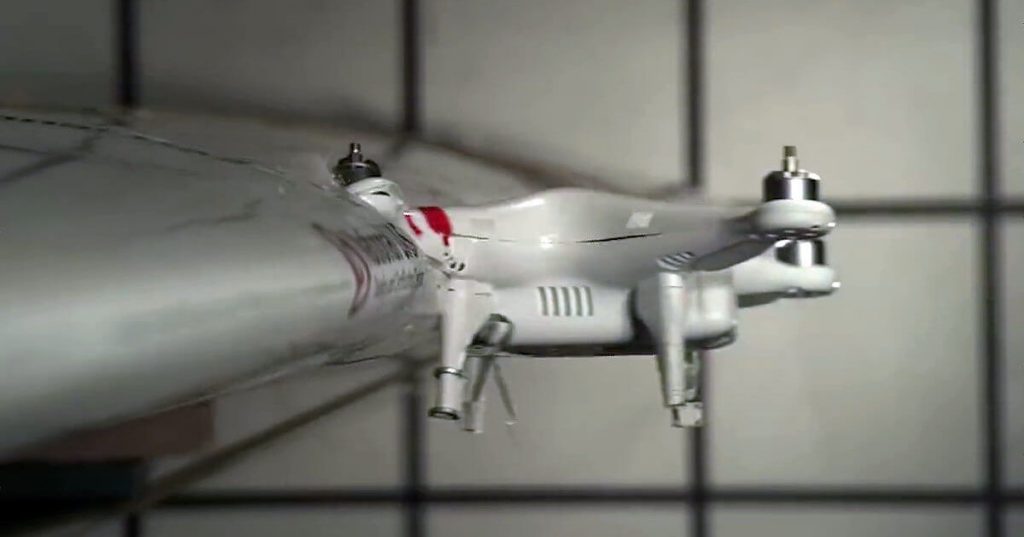 DJI требует удалить результаты исследования столкновения дрона с самолетным крылом